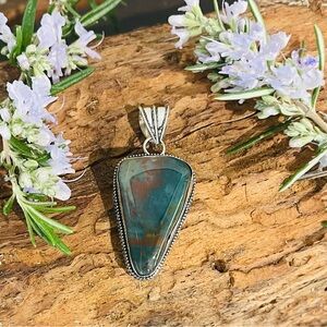 Bloodstone 925 Sterling Silver Pendant